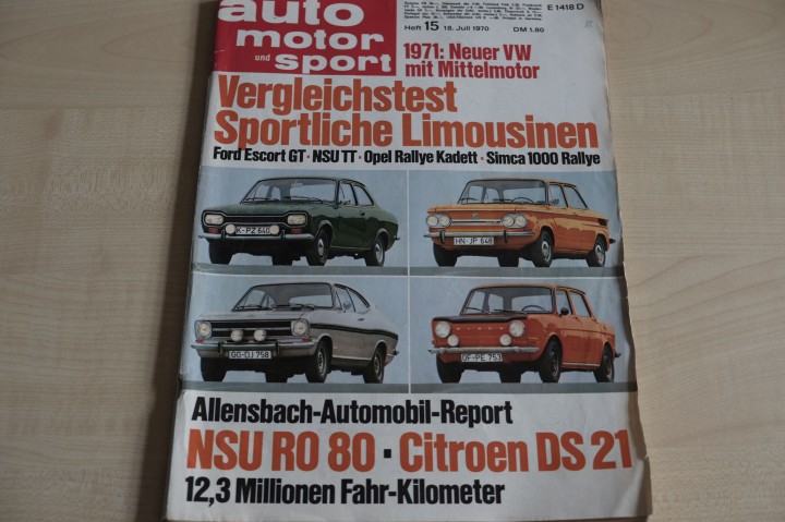 Deckblatt Auto Motor und Sport (15/1970)